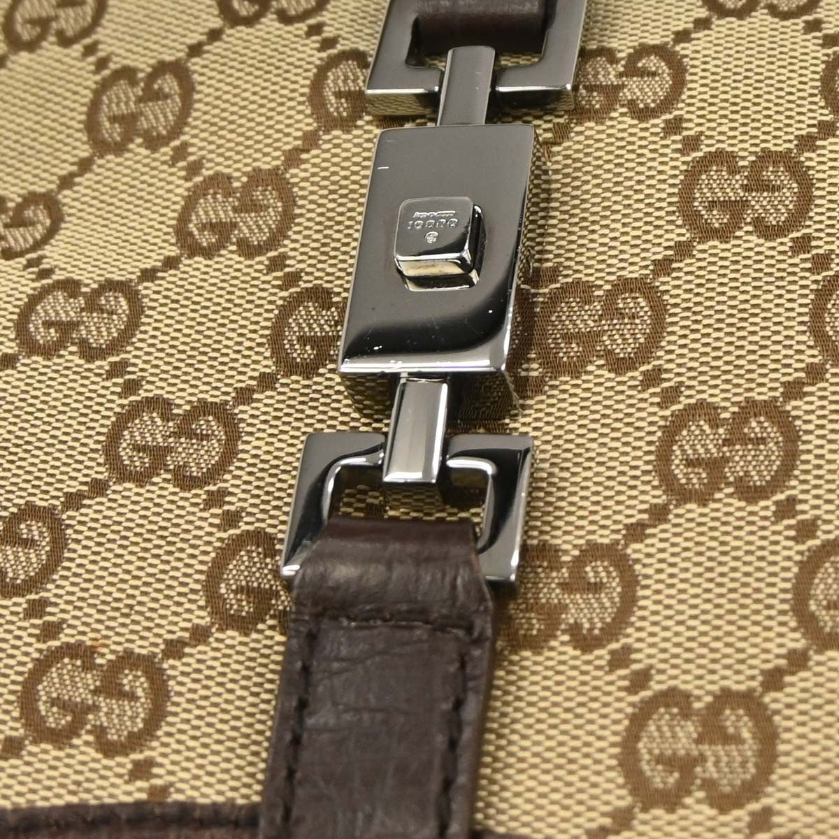 Gucci Vintage Jackie Handbag Canvas, BEIGE, CANVAS, Handbag
