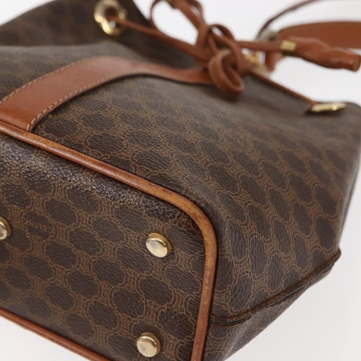 Celine Vintage Macadam Shoulder Bag Canvas, BROWN, PVC, Shoulder bag