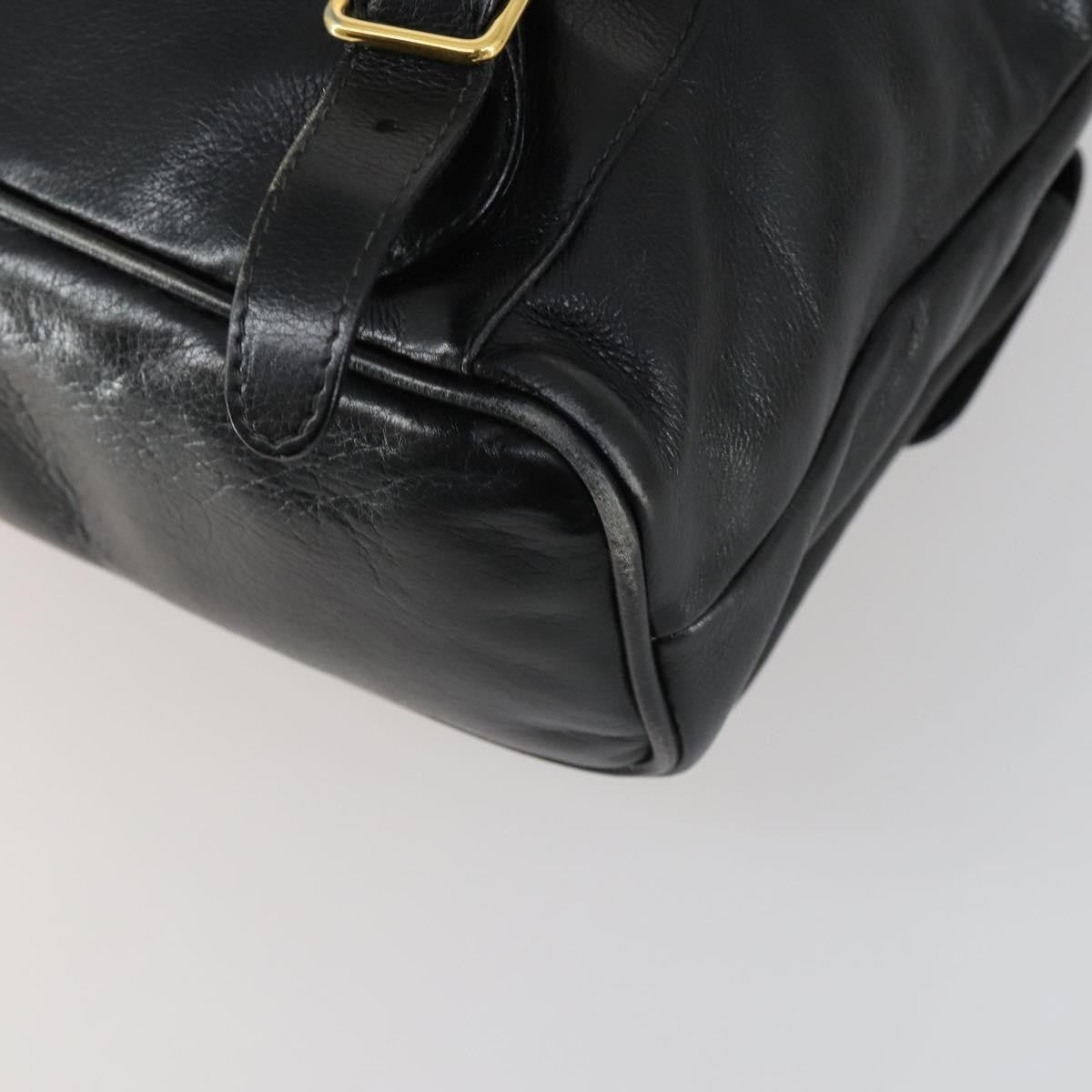 Gucci Vintage Bamboo Backpack Leather, BLACK, LEATHER, Backpack