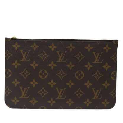 Louis Vuitton Neverfull Pochette Monogram Canvas, BROWN, CANVAS, Clutche & pouche