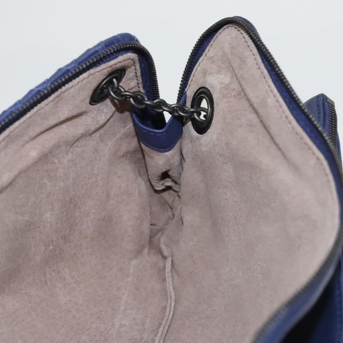Bottega Veneta Intrecciato Leather, NAVY, LEATHER, Handbag