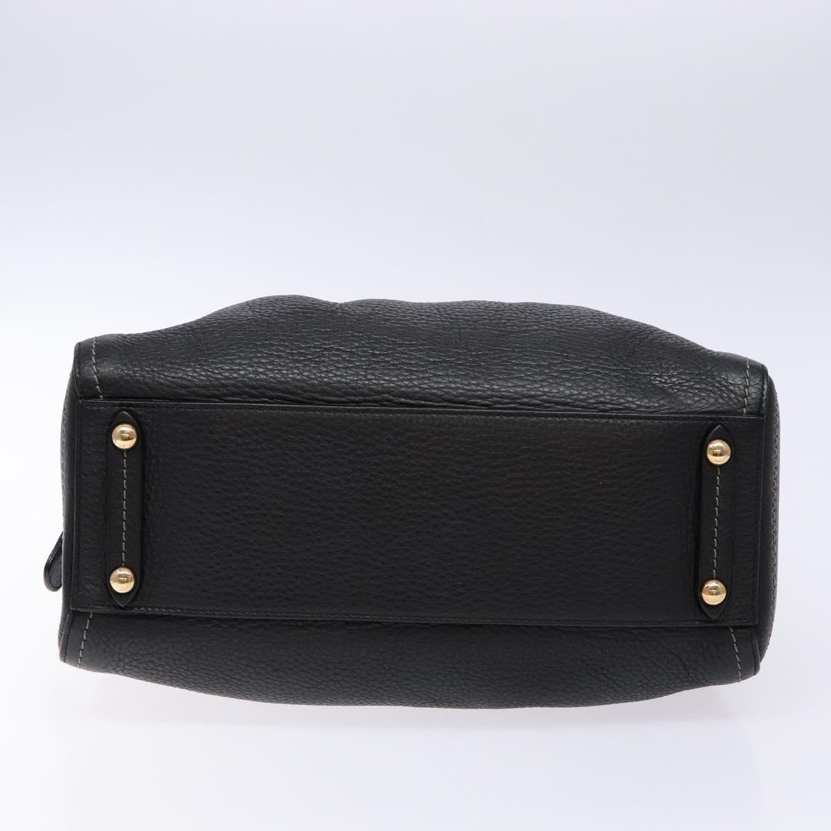 Salvatore Ferragamo Gancini handbag Leather, BLACK, LEATHER, Handbag