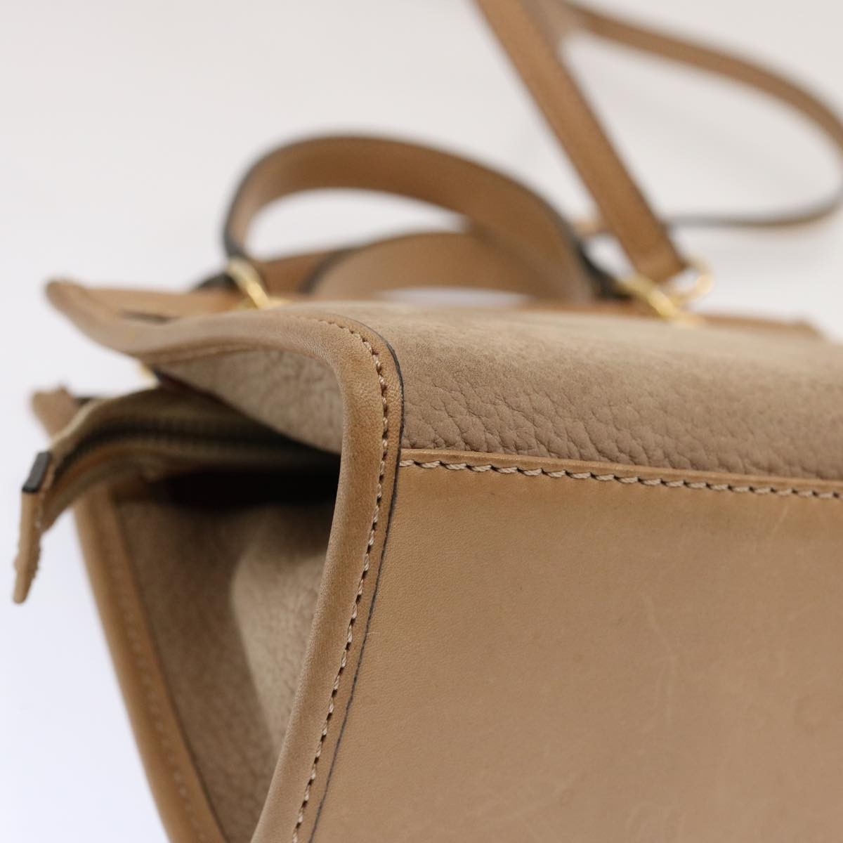 Celine Handbag Leather, BEIGE, LEATHER, Handbag