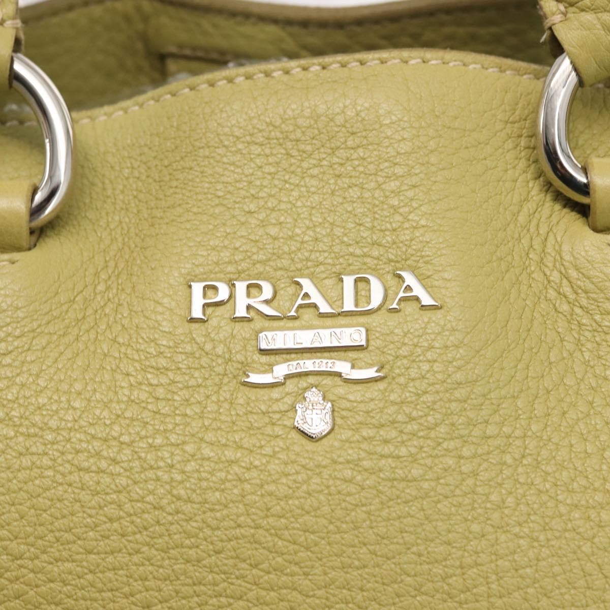 Prada Shopping Tote Vitello Daino, GREEN, LEATHER, Tote bag