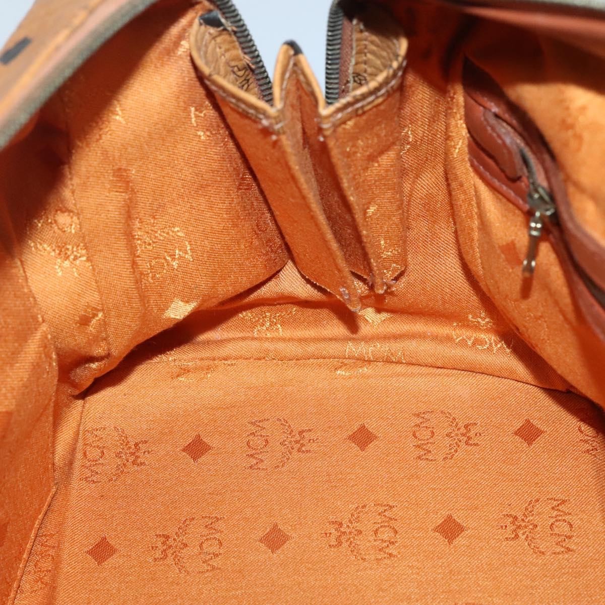MCM Visetos Handbag Canvas and Leather, BROWN, PVC, Handbag