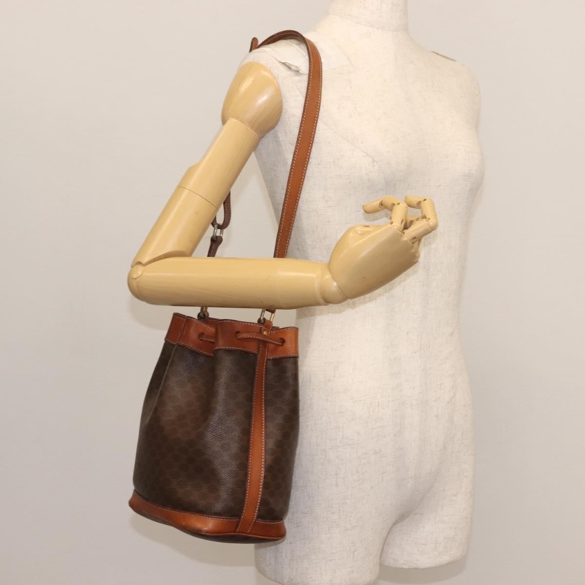 Celine Vintage Shoulder Bag Canvas, BROWN, CANVAS, Shoulder bag
