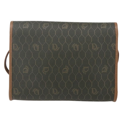 Christian Dior Vintage Honeycomb Flap Crossbody Bag Coated Canvas, KHAKI, CANVAS, Shoulder bag