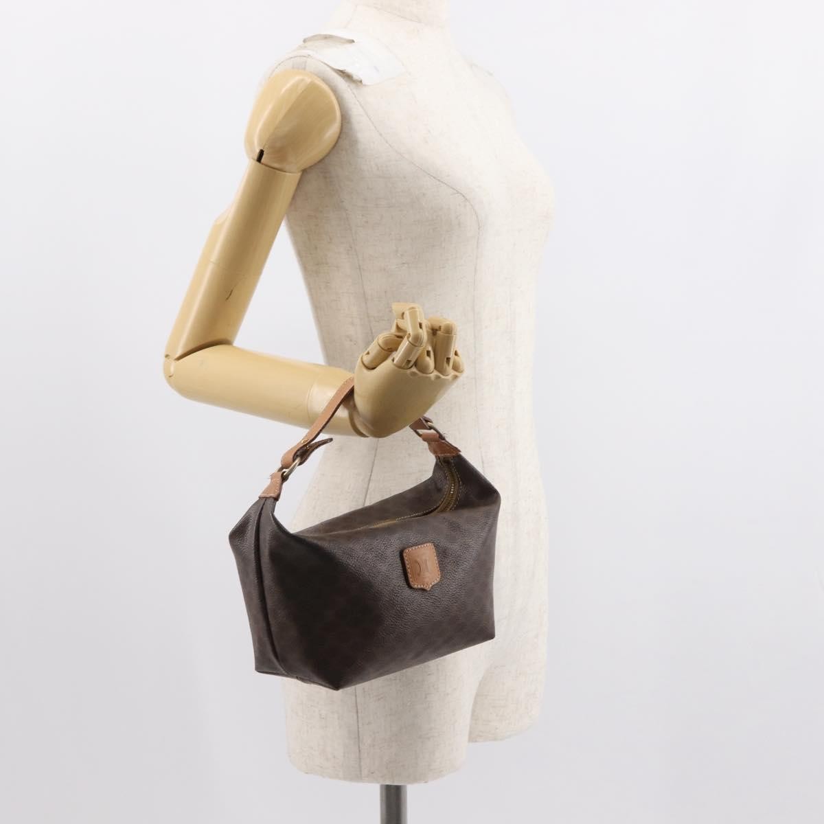 Celine Vintage Macadam Handbag Macadam, BROWN, CANVAS, Handbag