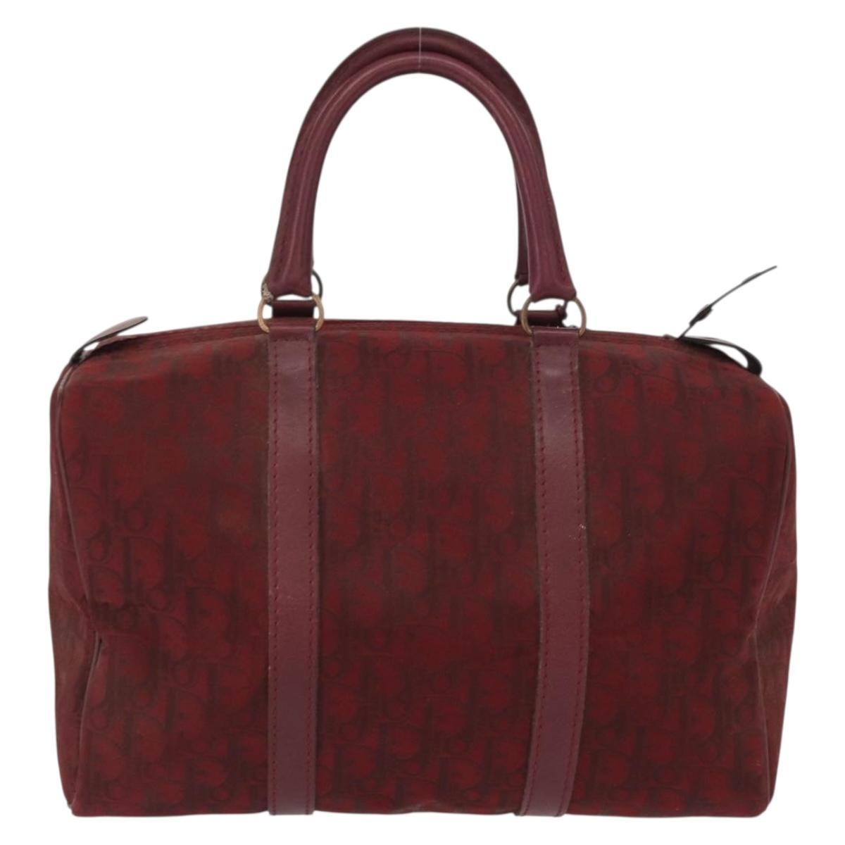 Christian Dior Vintage Trotter Boston Bag Diorissimo Canvas, RED, CANVAS, Handbag