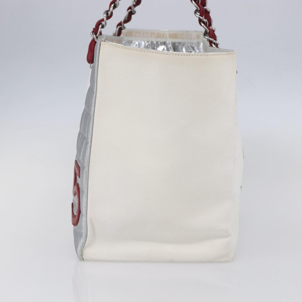Chanel No.5 Tote Canvas and Leather, SILVER, CANVAS, Tote bag