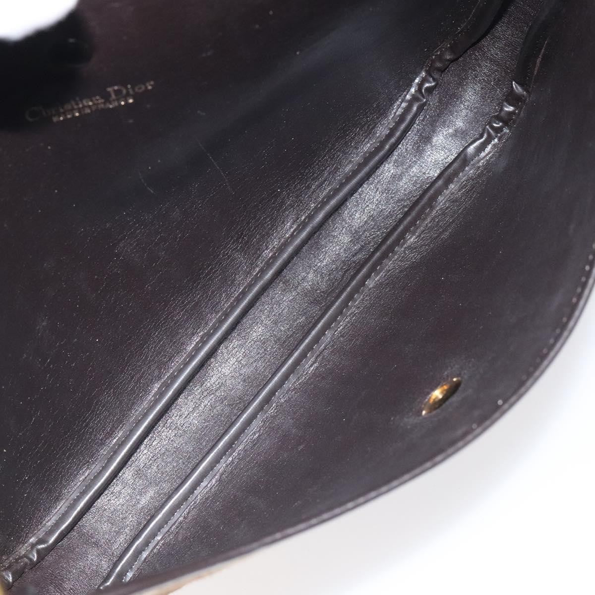 Christian Dior Vintage CD Flap Shoulder Bag Canvas, BROWN, CANVAS, Shoulder bag