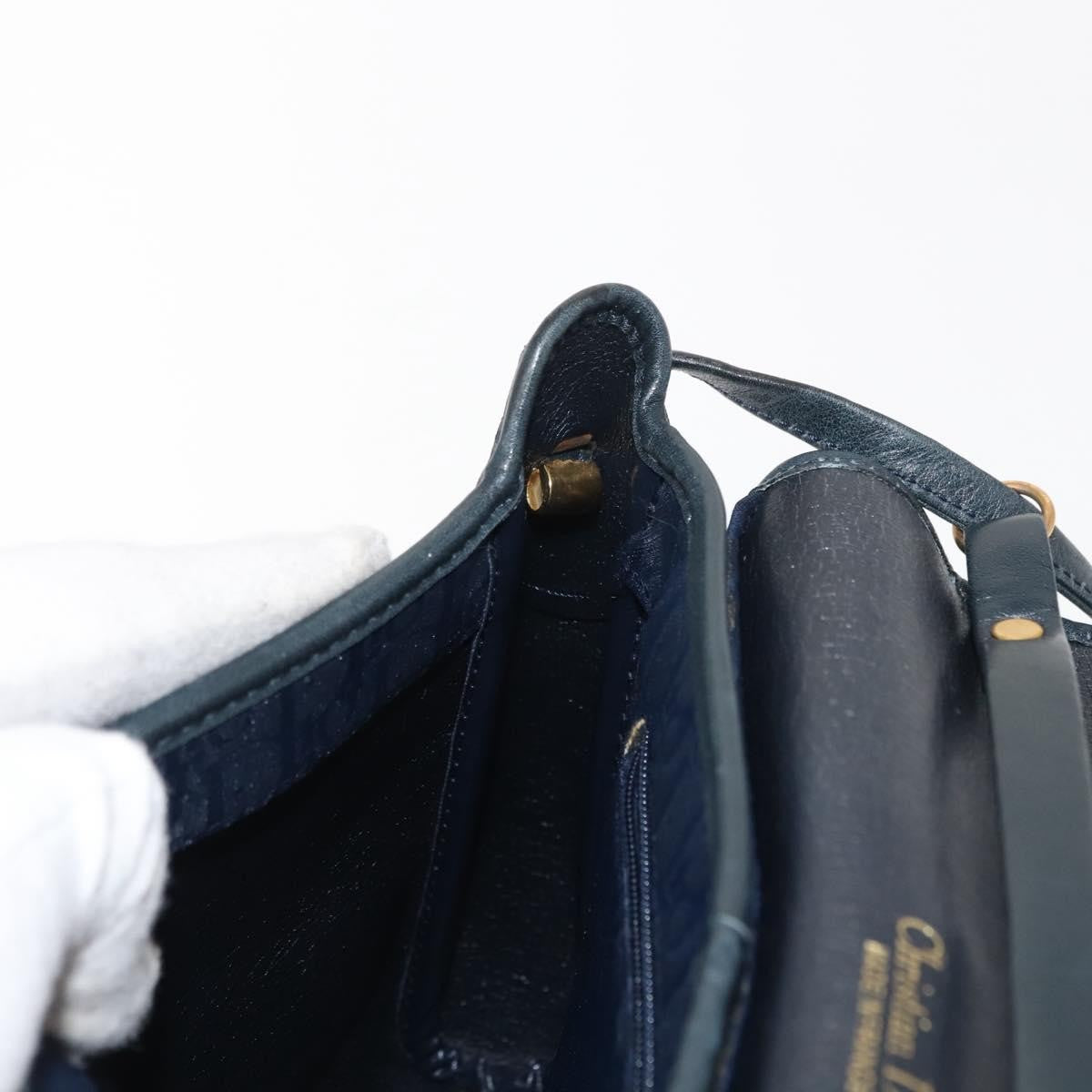 Christian Dior Vintage Trotter Shoulder Bag Canvas, NAVY, CANVAS, Shoulder bag