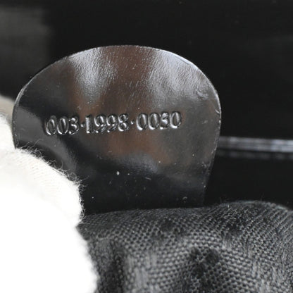 Gucci Vintage Bamboo Backpack Nylon and Patent Leather, BLACK, NYLON, Backpack