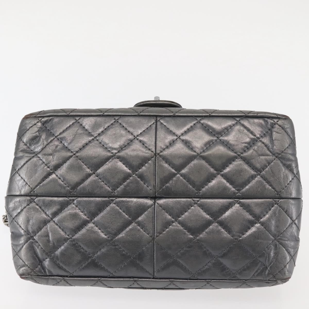 Chanel Reissue 2.55 Double Compartment Flap Bag Quilted Aged Calfskin, SILVER, LEATHER, Handbag