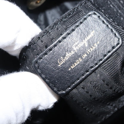 Salvatore Ferragamo W Chain Tote Leather, BLACK, LEATHER, Handbag