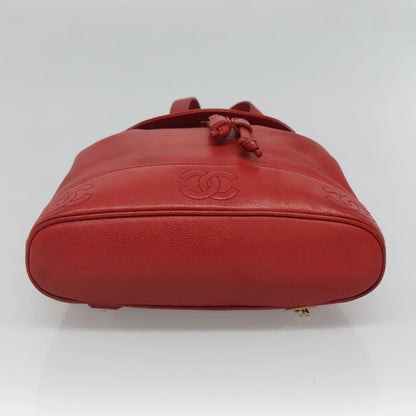 Chanel Vintage Backpack Caviar, RED, LEATHER, Backpack
