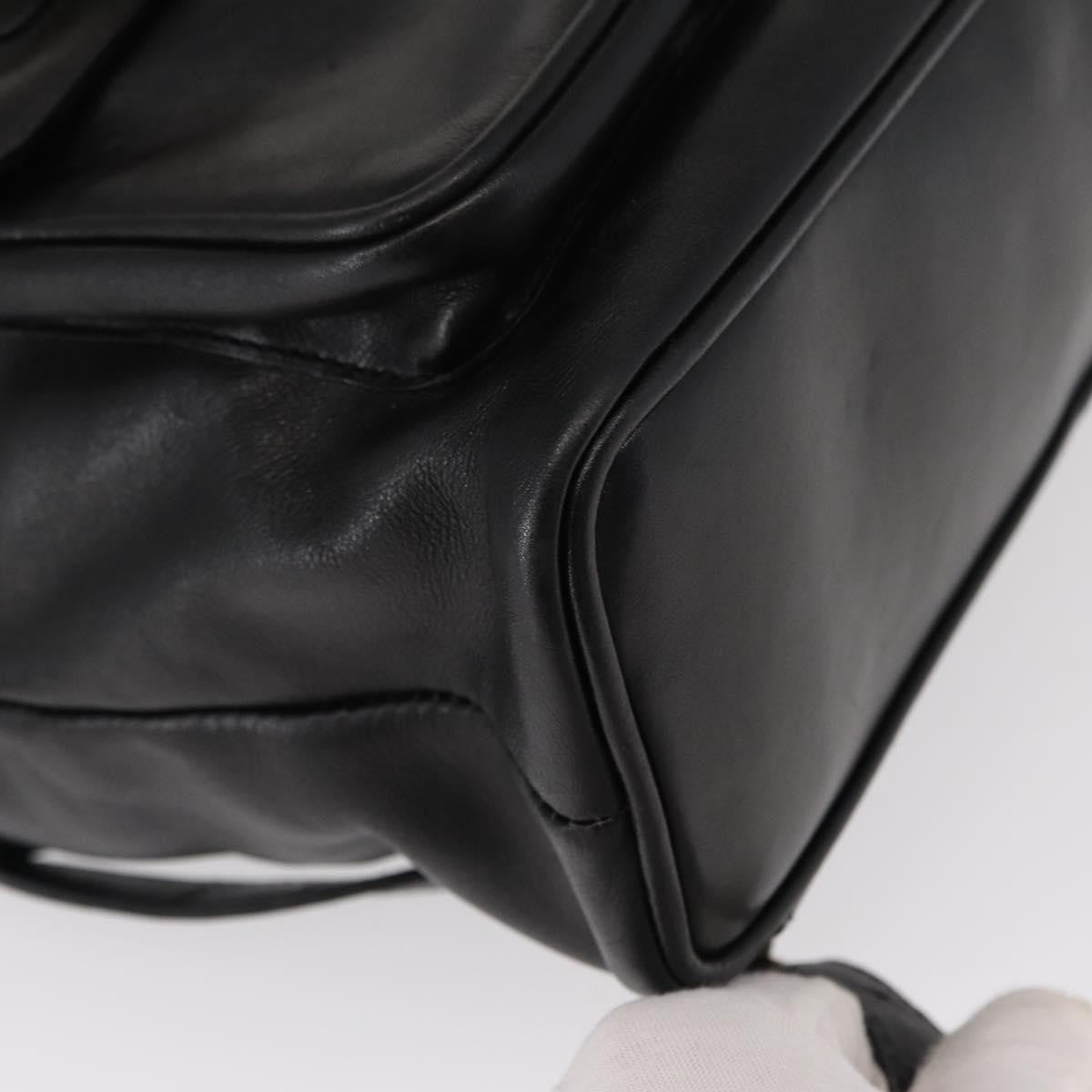 Gucci Vintage Bamboo Backpack Leather, BLACK, LEATHER, Backpack