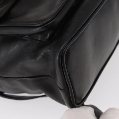 Gucci Vintage Bamboo Backpack Leather, BLACK, LEATHER, Backpack