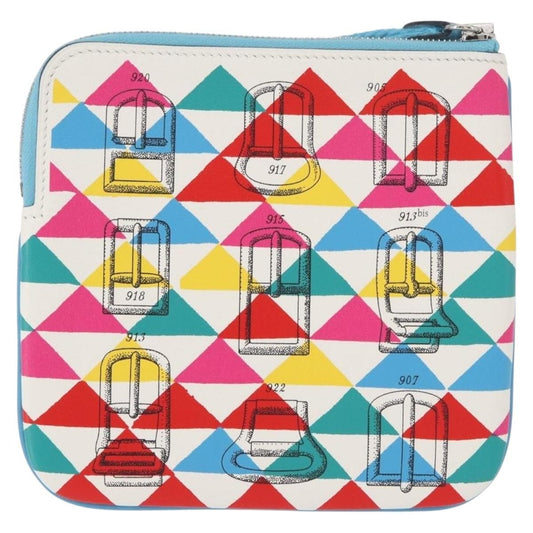 Hermes Carre Pocket Pouch Printed Swift, MULTICOLOUR, LEATHER, Clutche & pouche