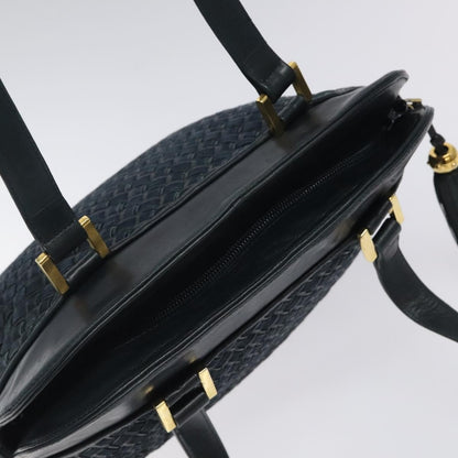 Bally Vintage Shoulder Bag Leather, NAVY, LEATHER, Shoulder bag