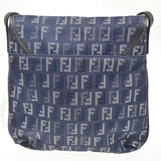 Fendi Vintage Flap Crossbody Bag Zucchino Denim, BLUE, DENIM_JEANS, Shoulder bag