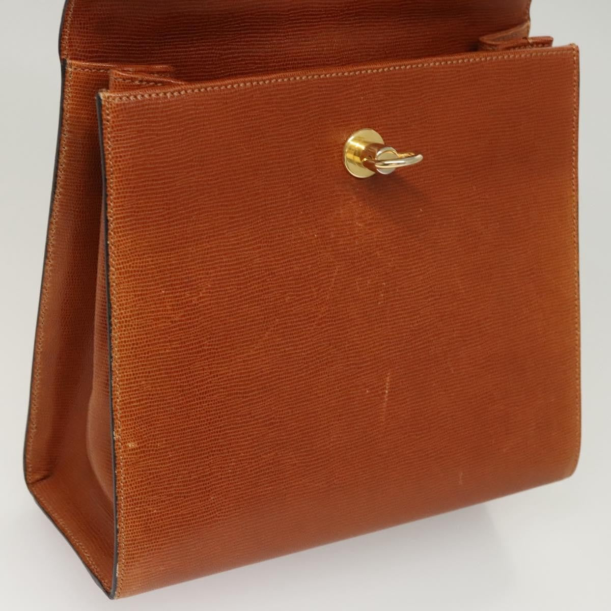 Celine Vintage Logo Top Handle Bag Leather, BROWN, LEATHER, Handbag