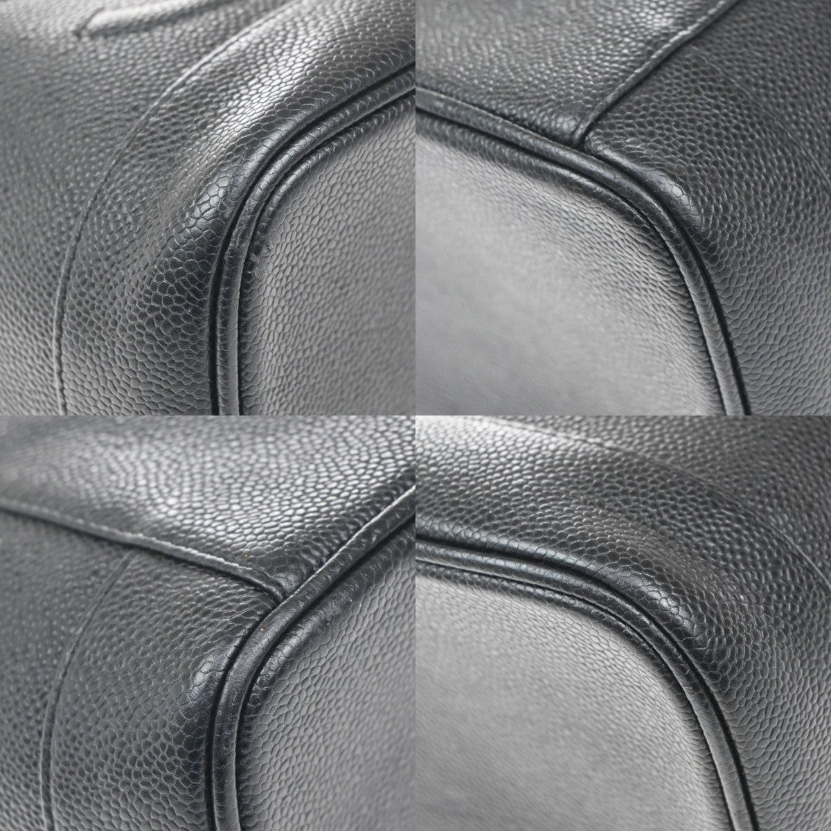 Chanel Vintage Timeless Cosmetic Case Caviar, BLACK, LEATHER, Clutche & pouche