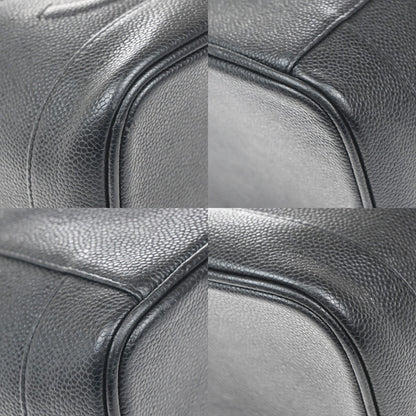 Chanel Vintage Timeless Cosmetic Case Caviar, BLACK, LEATHER, Clutche & pouche