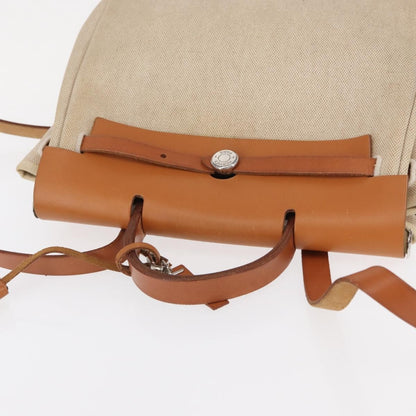 Hermes Herbag A Dos Backpack Toile, BEIGE, CANVAS, Backpack