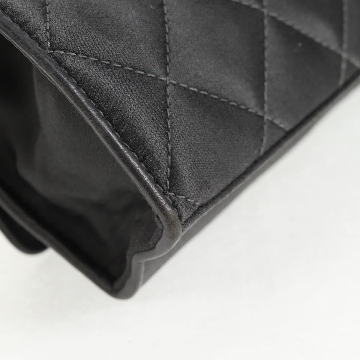 Chanel Vintage Camellia Flap Bag Satin, GRAY, SATIN, Clutche & pouche