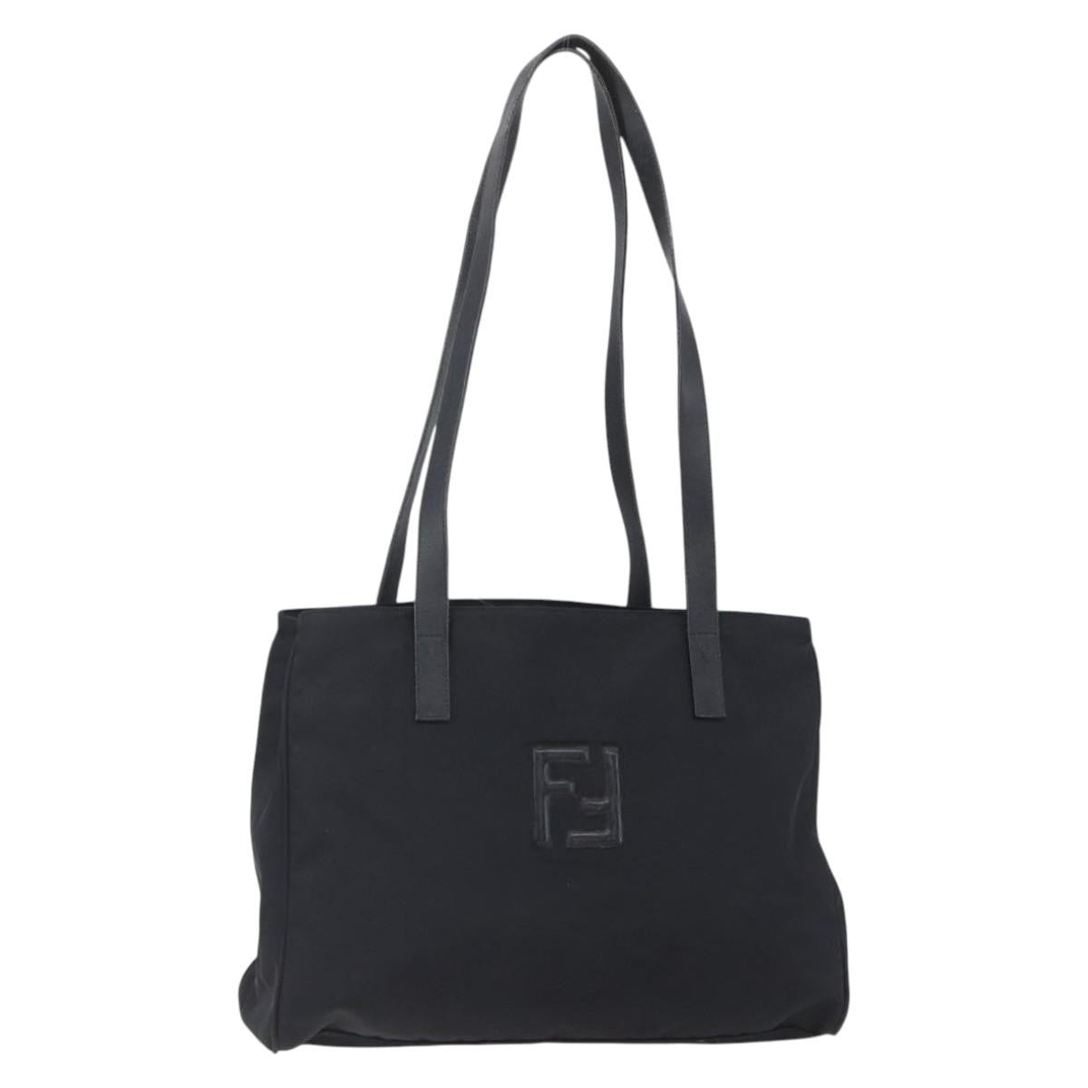 Fendi Vintage FF Tote Nylon, BLACK, NYLON, Tote bag