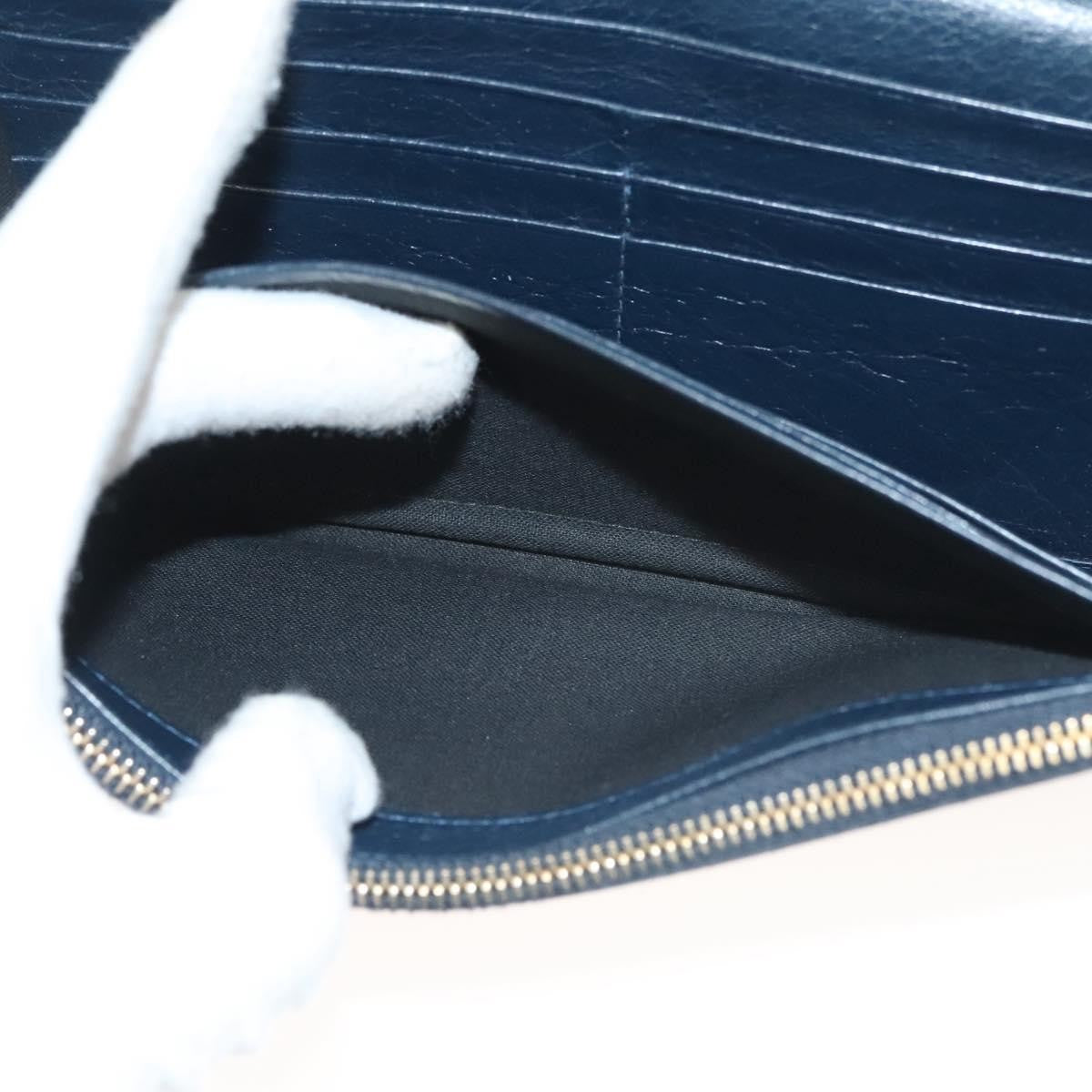 Balenciaga Giant Money Flap Wallet Leather, NAVY, LEATHER, Wallets