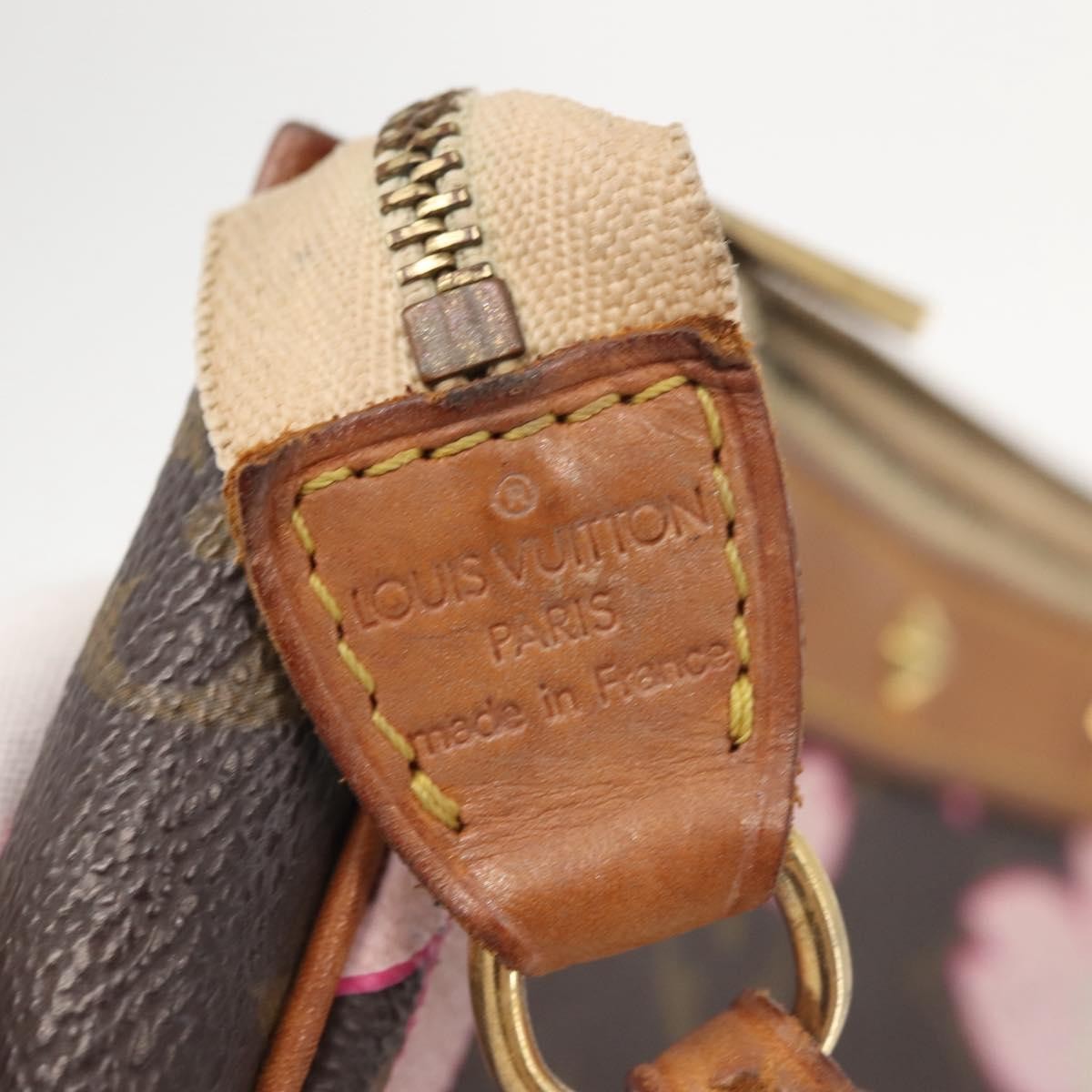 Louis Vuitton Pochette Accessoires Limited Edition Cherry Blossom Monogram, BROWN, CANVAS, Clutche & pouche