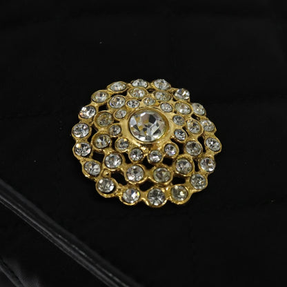 Chanel Chain Shoulder Bag Silk, BLACK, SATIN, Shoulder bag