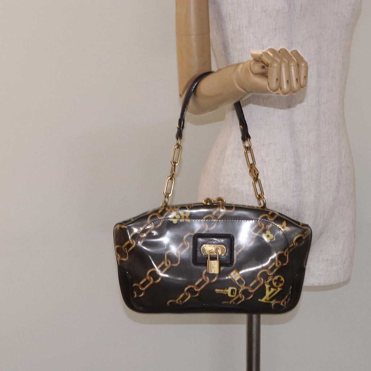 Louis Vuitton Charms Pochette PVC Over Printed Silk, BROWN, CANVAS, Clutche & pouche