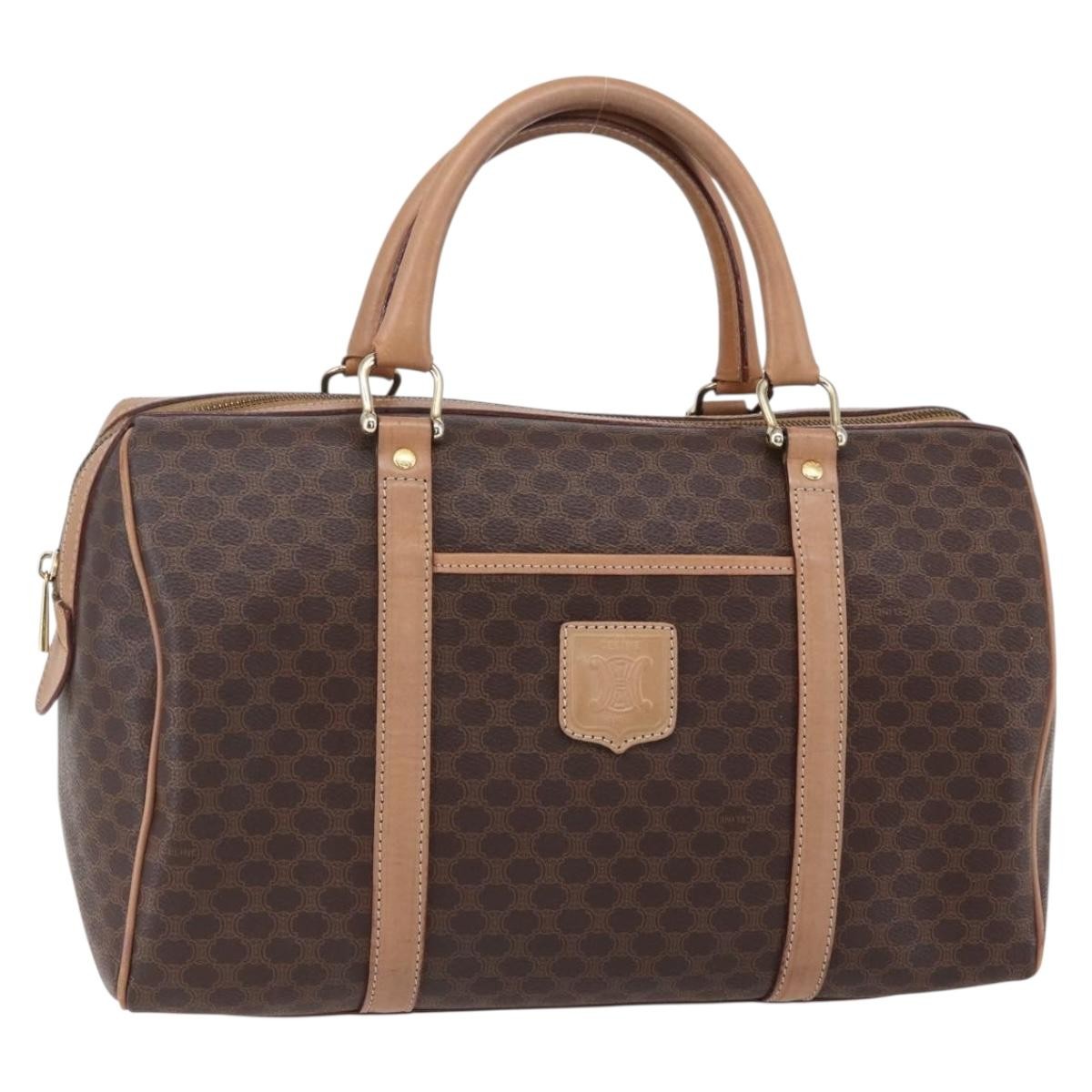 Celine Vintage Macadam Boston bag Canvas, BROWN, CANVAS, Handbag