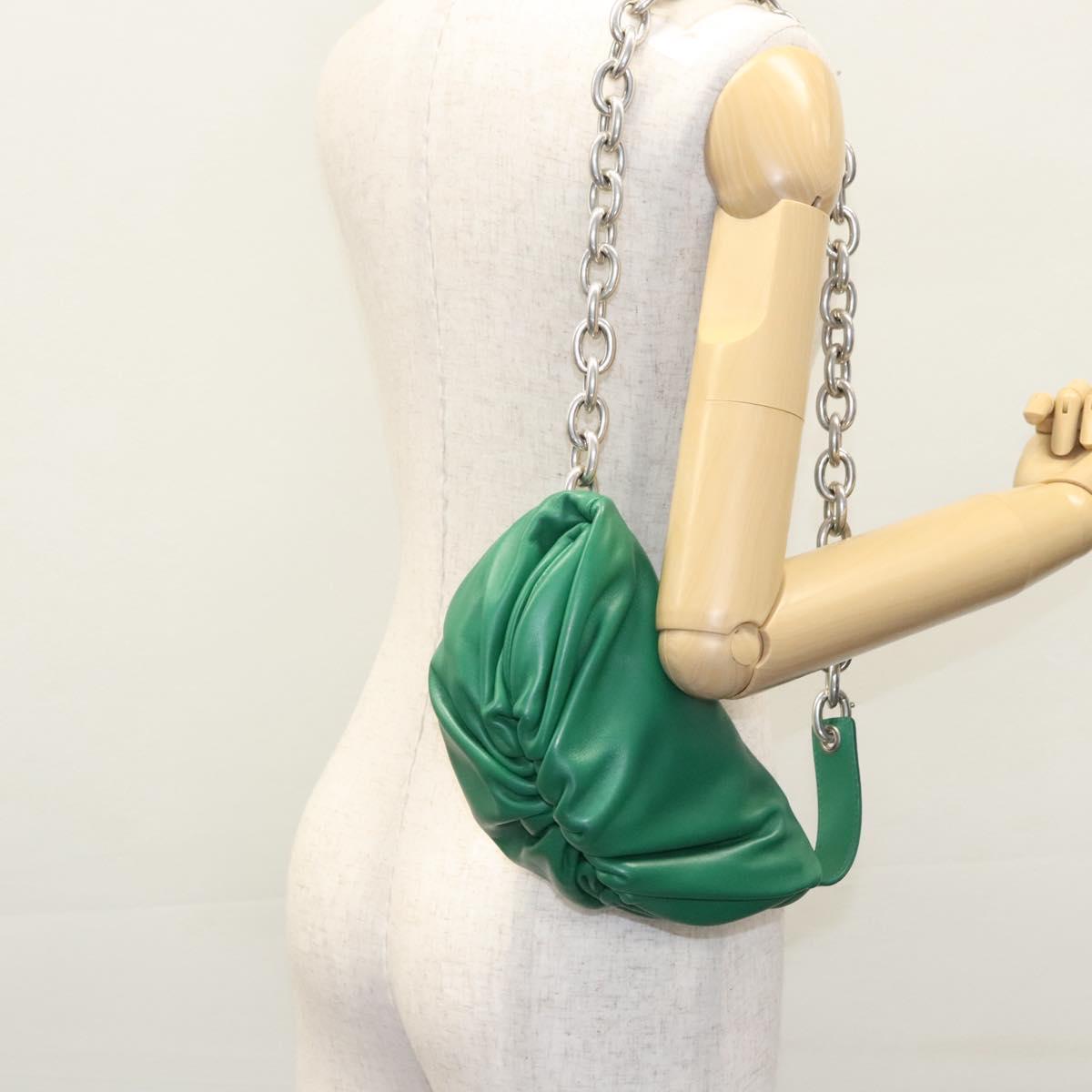 Bottega Veneta The Chain Pouch Leather, GREEN, LEATHER, Clutche & pouche