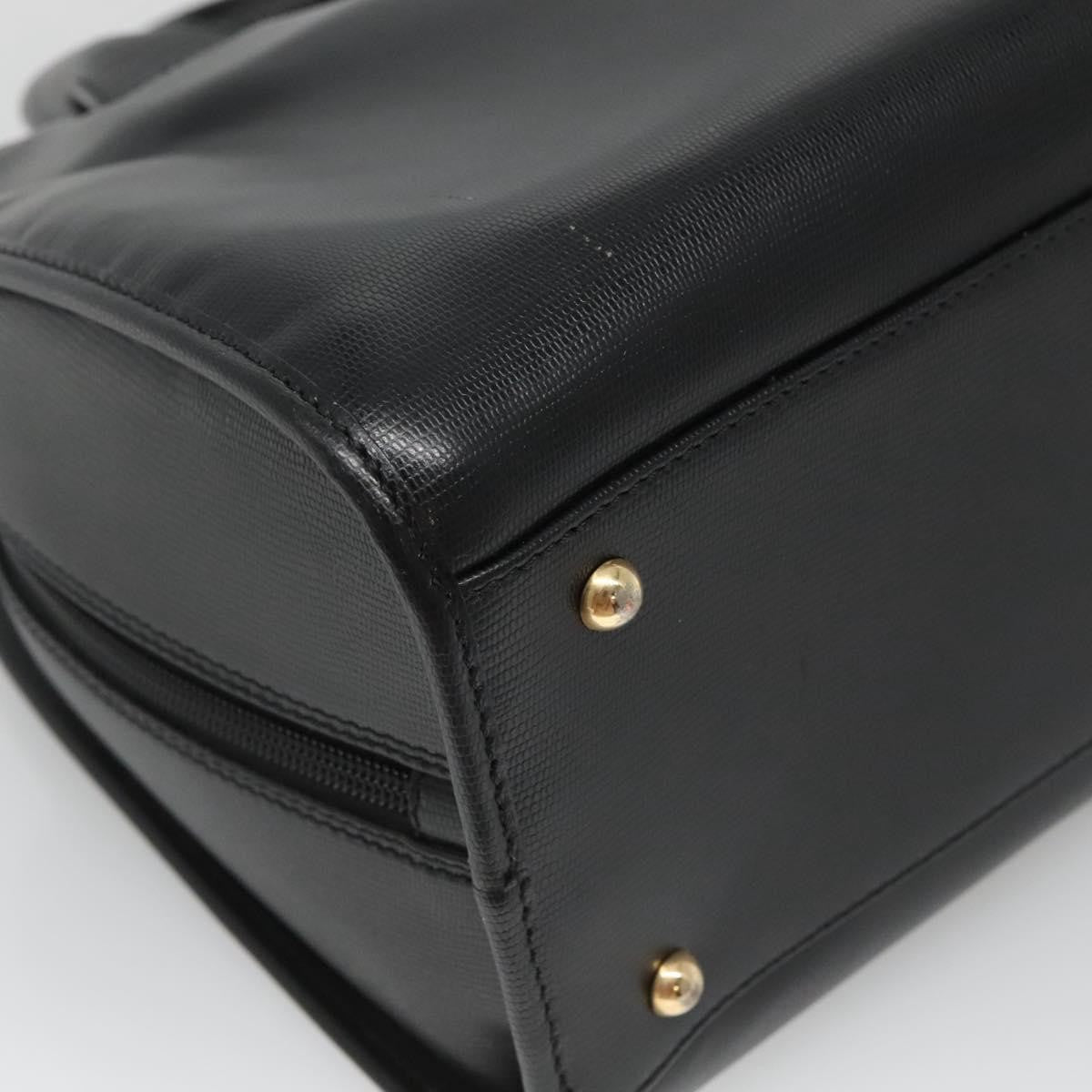 Celine Circle Logo Handbag Leather, BLACK, LEATHER, Handbag