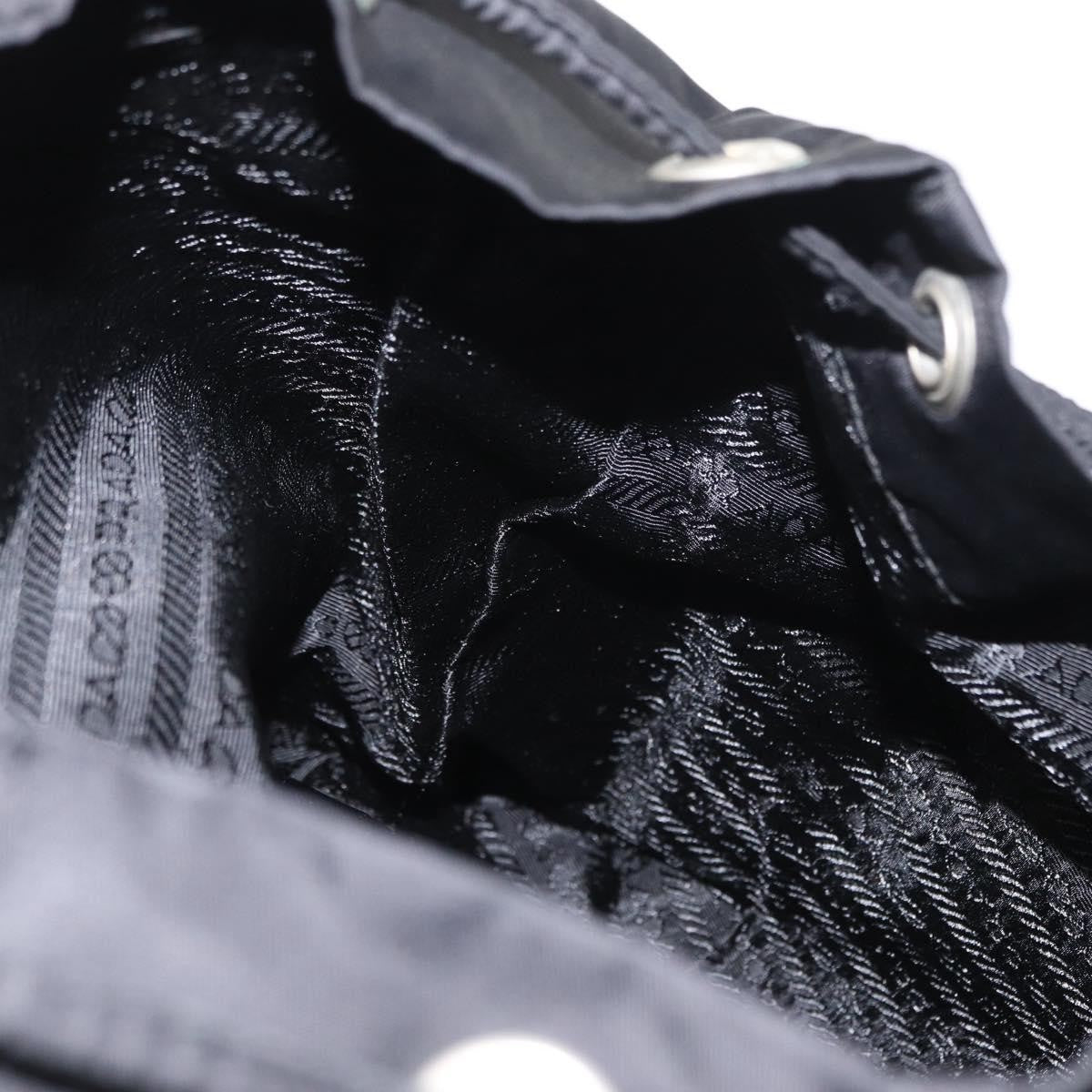 Prada Vela Double Front Pocket Backpack Tessuto with Saffiano Leather, BLACK, NYLON, Backpack