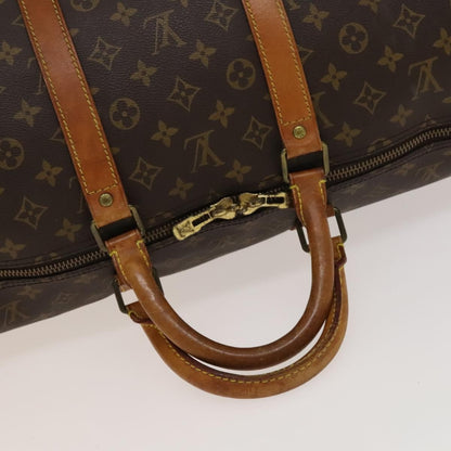 Louis Vuitton Keepall Bandouliere Bag Monogram Canvas, BROWN, CANVAS, Travel bag