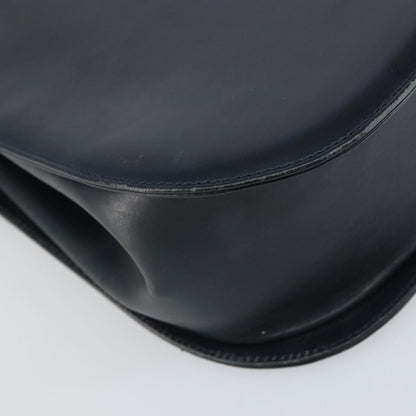 Salvatore Ferragamo Gancini Shoulder Bag Leather, NAVY, LEATHER, Shoulder bag