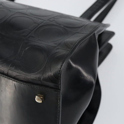 Salvatore Ferragamo Gancini Tote Leather, BLACK, LEATHER, Tote bag