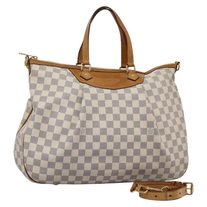 Louis Vuitton Siracusa Handbag Damier, WHITE, CANVAS, Shoulder bag