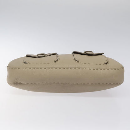 Fendi Selleria Tote Leather, BEIGE, LEATHER, Tote bag