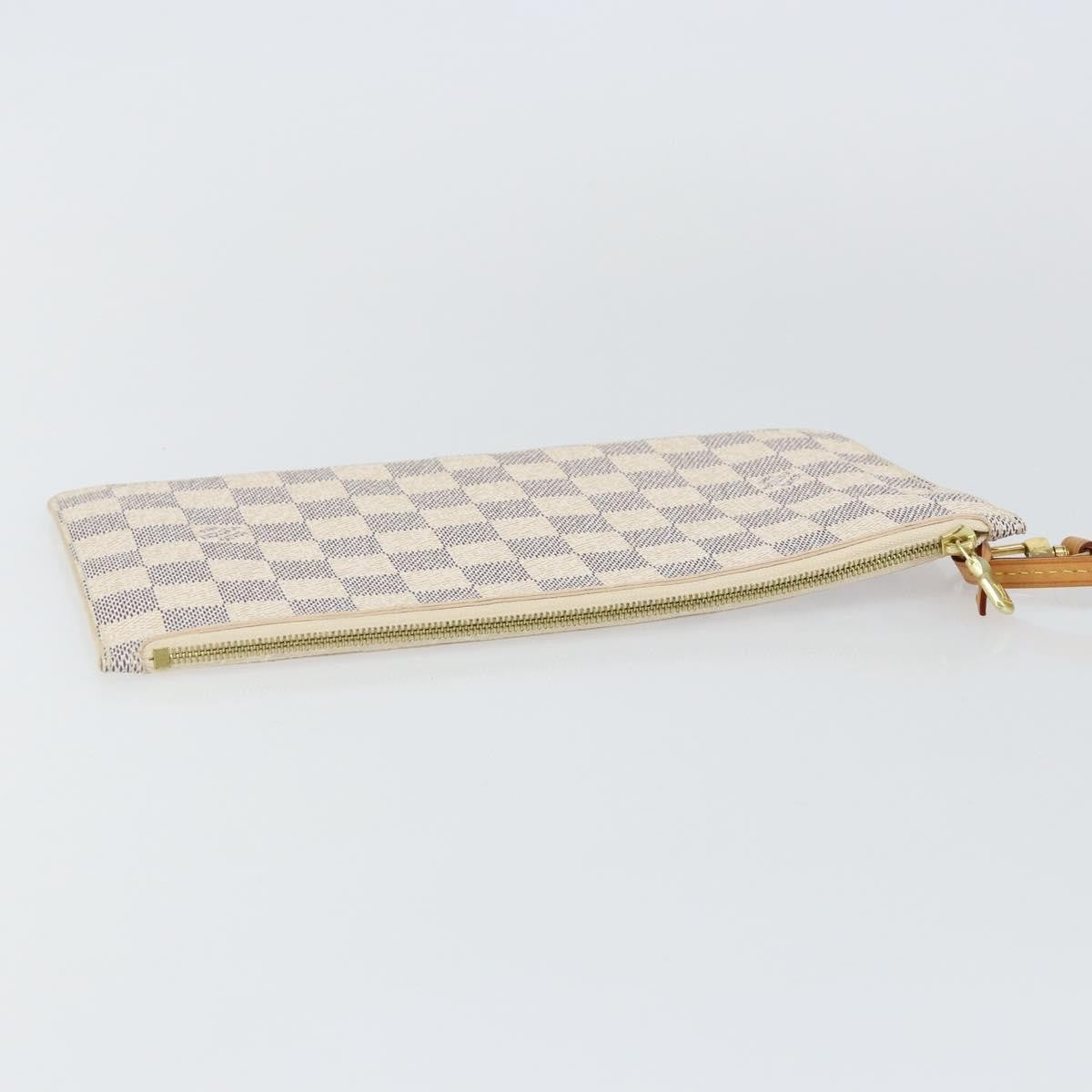 Louis Vuitton Neverfull Pochette Damier, BEIGE, CANVAS, Clutche & pouche