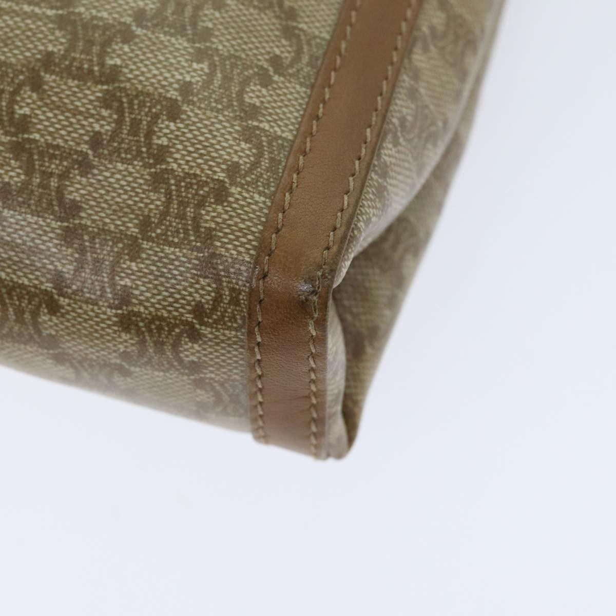 Celine Macadam Shoulder Bag Canvas, BEIGE, CANVAS, Shoulder bag