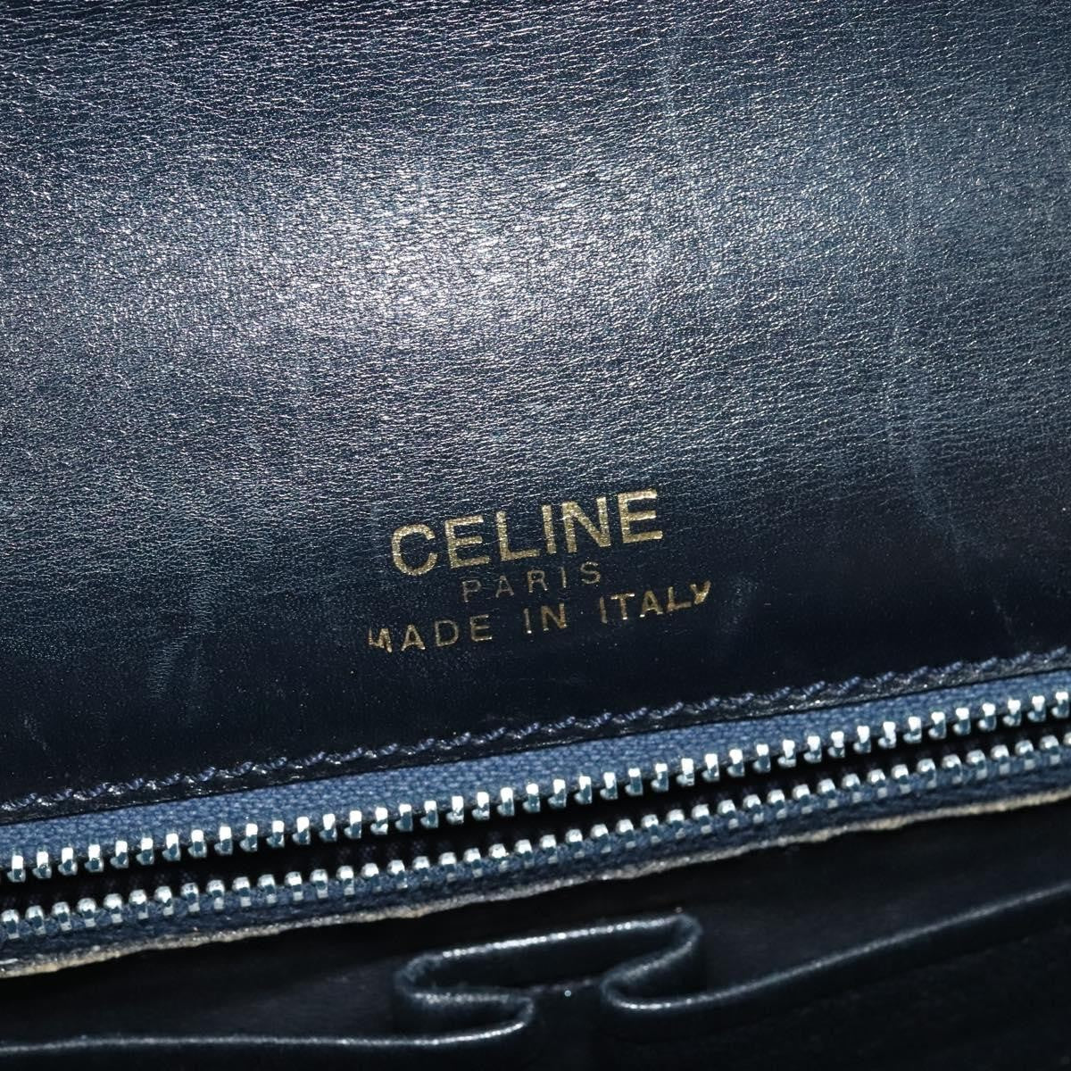 Celine Envelope Shoulder Bag Leather, NAVY, LEATHER, Shoulder bag