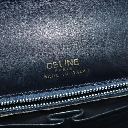 Celine Envelope Shoulder Bag Leather, NAVY, LEATHER, Shoulder bag