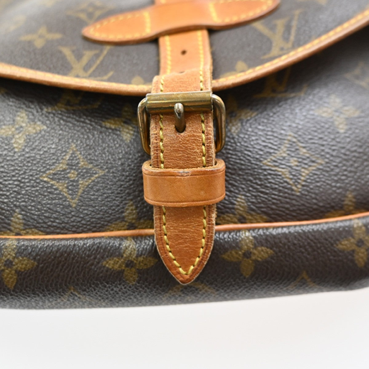 Louis Vuitton Saumur Handbag Monogram Canvas, Brown, Canvas, Shoulder Bag