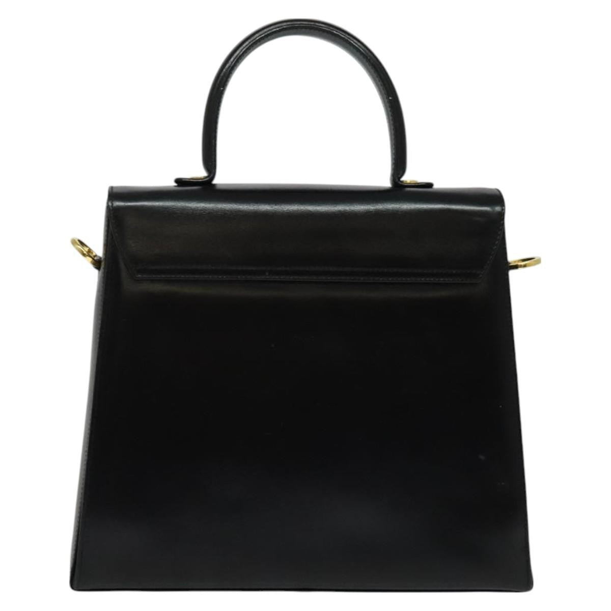 Salvatore Ferragamo Gancini Convertible Top Handle Bag Leather, BLACK, LEATHER, Handbag